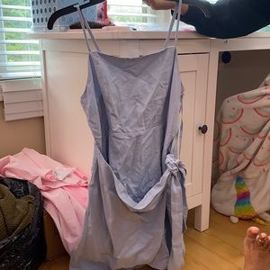 Altar’d State Blue Chambray Denim Colored Sundress Size Medium Knee Leng…